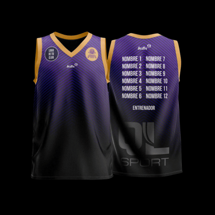 camiseta personalizable negra y morada basket cup semana santa