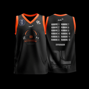 camiseta personalizable negra y naranja zbk
