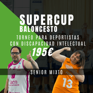 Portada Supercup Basket donde aparecen un hombre y una mujer con discapacidad intelectual