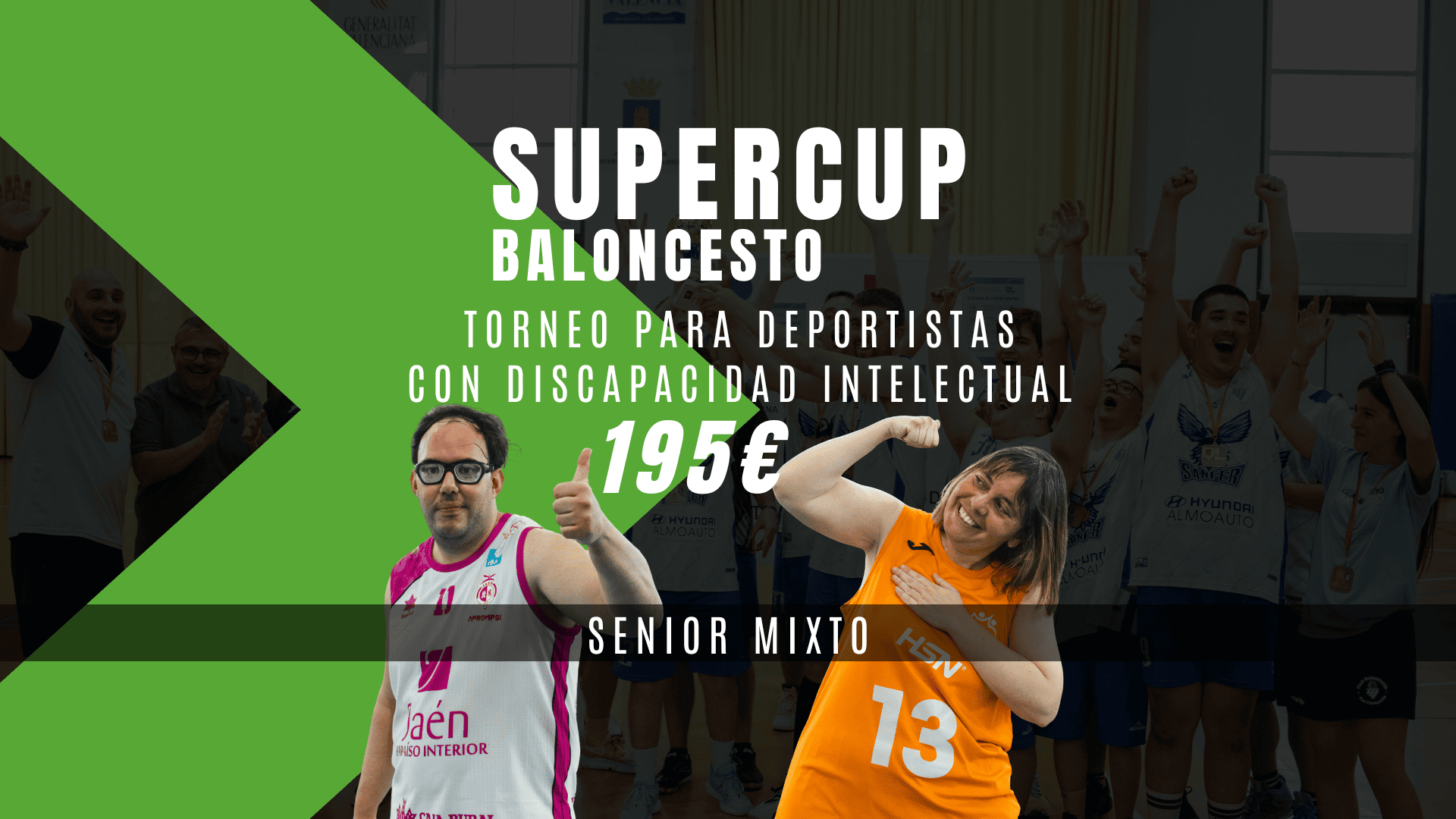 Portada Supercup Basket donde aparecen un hombre y una mujer con discapacidad intelectual
