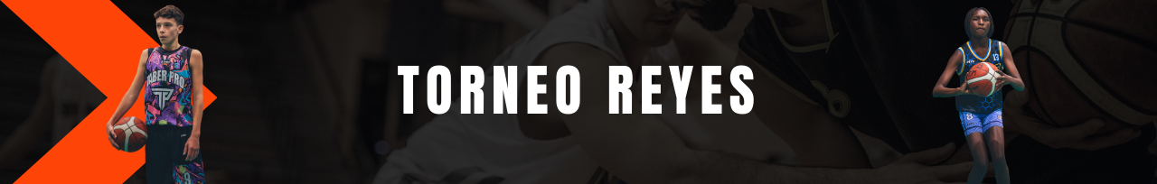 banner torneo de reyes con dos jugadores de baloncesto
