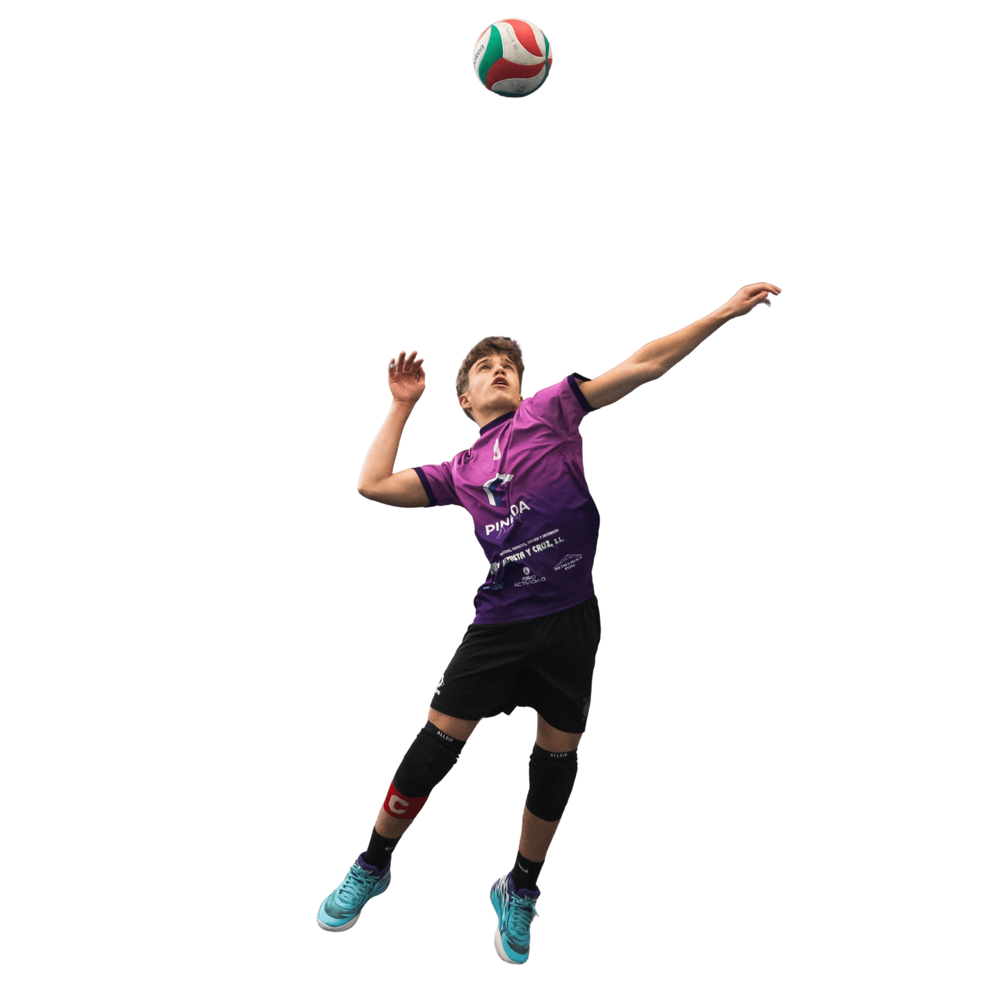 Jugador de torneo de volley lanzando la pelota v2
