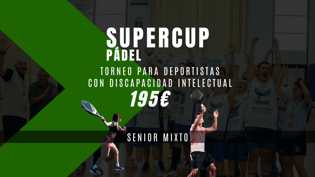 Portada torneo supercup padel con un jugador y una jugadora