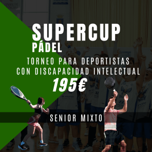 Portada torneo supercup padel con un jugador y una jugadora