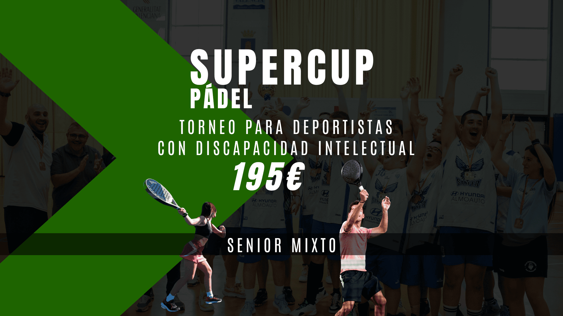 Portada torneo supercup padel con un jugador y una jugadora