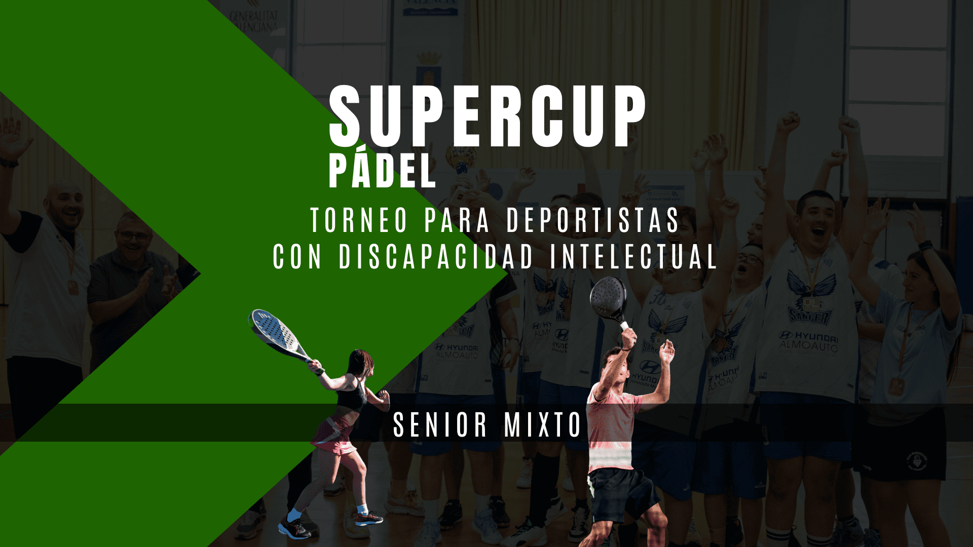 Portada torneo supercup padel con un jugador y una jugadora