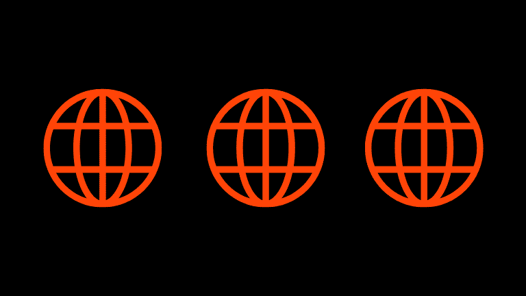 Portada de condiciones de uso web con tres simbolos de internet